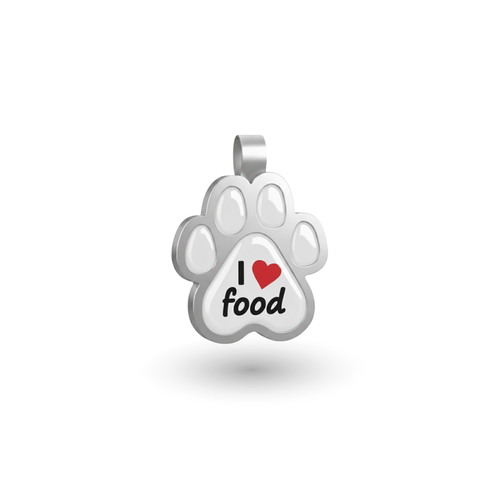 Small Paw I love Food Pet Tag SKU: 346 (Sold in Pack of 5)