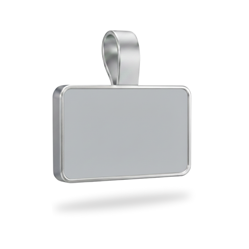 Large Rectangle Silver Pet Tag SKU: 120 (Sold in Pack of 5)