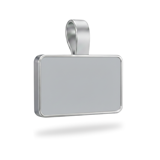 Large Rectangle Silver Pet Tag SKU: 120 (Sold in Pack of 5)