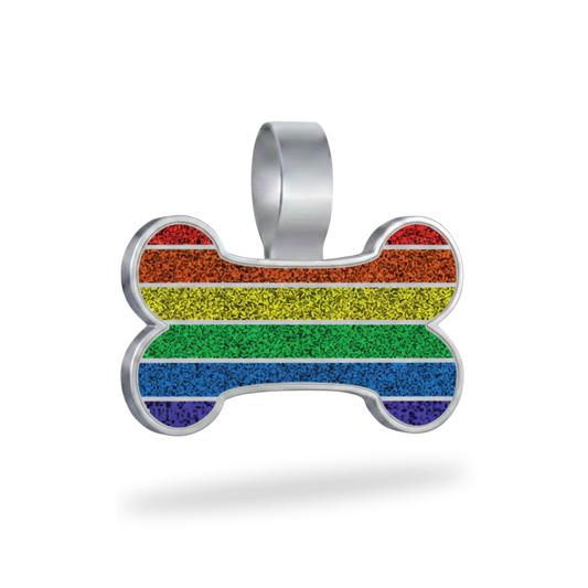Large Bone Rainbow Pet Tag- SKU: 314 (Sold in Pack of 5)