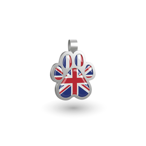 Small Paw UK Flag Pet Tag SKU: 386 (Sold in Pack of 5)