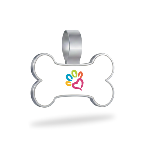 Large Bone Rainbow Paw Pet Tag SKU: 334 (Sold in Pack of 5)
