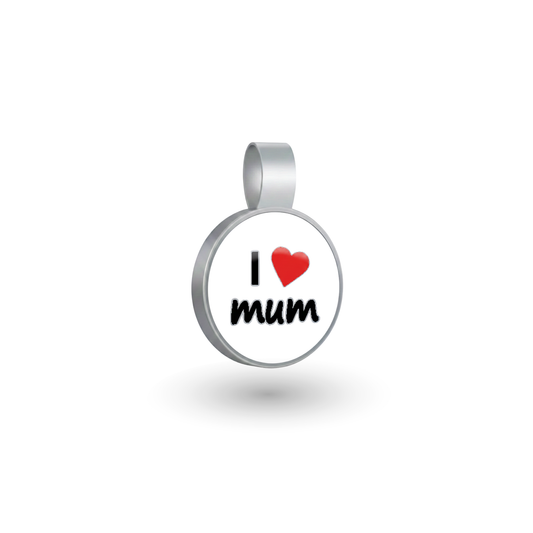 Small Circle I love Mum Pet Tag SKU: 365 (Sold in Pack of 5)