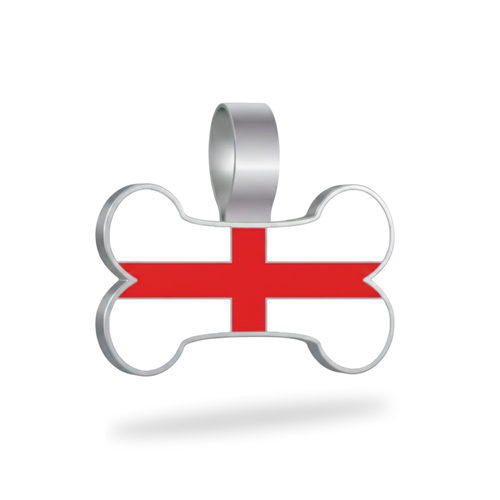 Large Bone England Flag Pet Tag - SKU: 394 (Sold in Pack of 5)