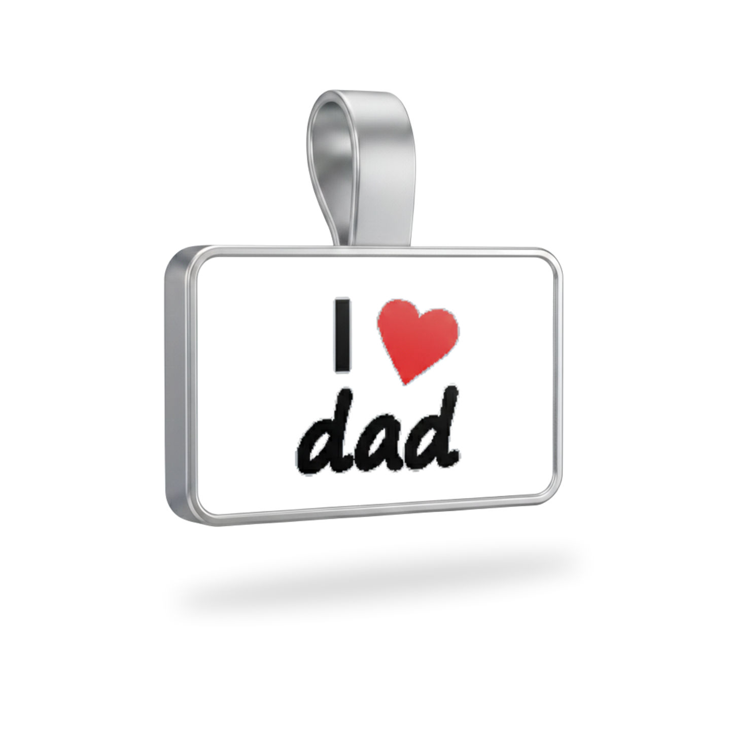 Large Rectangle I Love Dad Pet Tag SKU: 370 (Sold in Pack of 5)