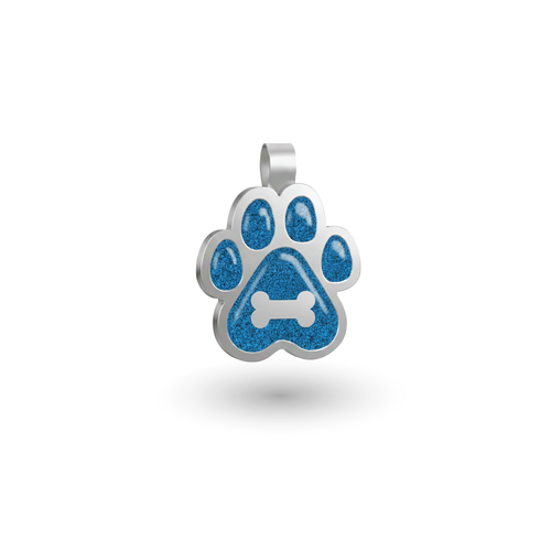 Small Paw Blue Bone Pet Tag SKU: 176 (Sold in Pack of 5)