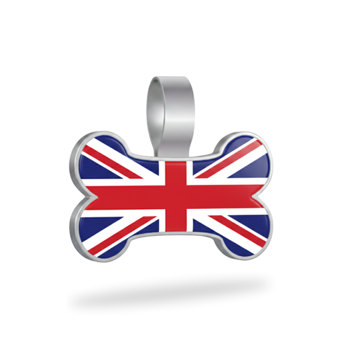 Large Bone UK Flag Pet Tag - SKU: 384 (Sold in Pack of 5)