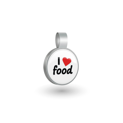 Small Circle I love Food Pet Tag SKU: 345 (Sold in Pack of 5)