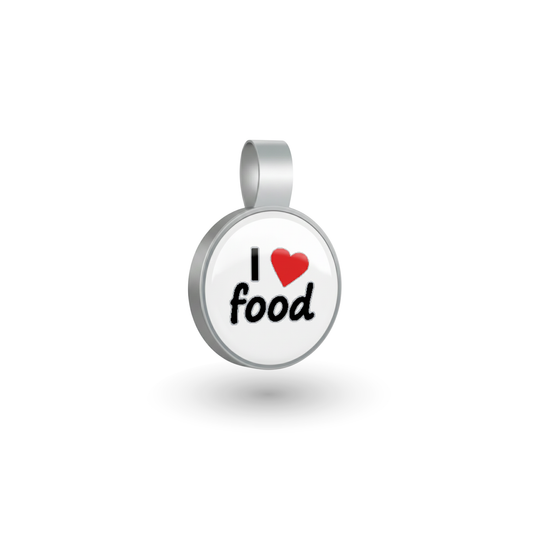Small Circle I love Food Pet Tag SKU: 345 (Sold in Pack of 5)