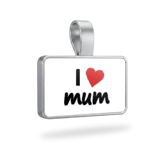 Large Rectangle I Love Mum Pet Tag SKU: 360 (Sold in Pack of 5)