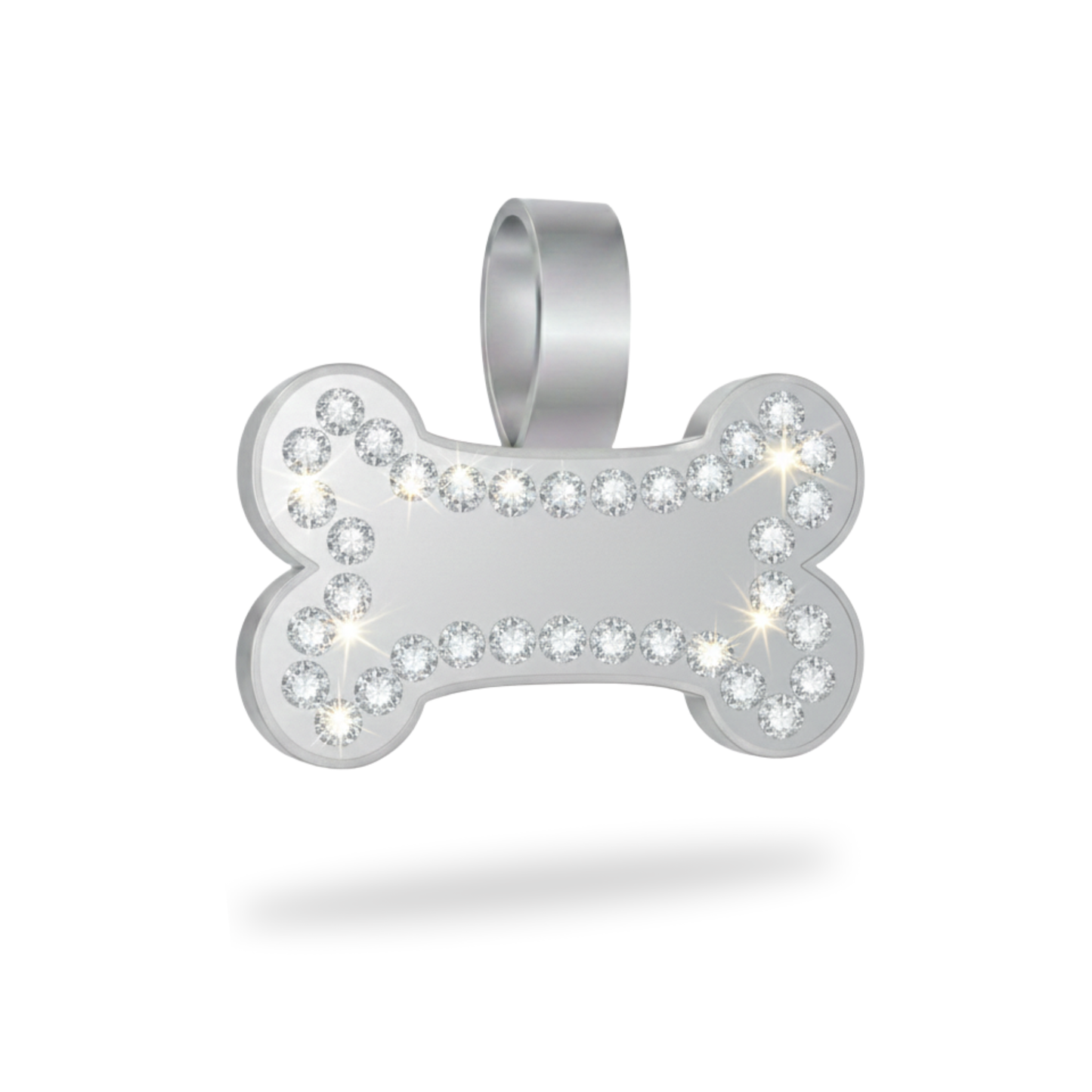 Large Bone  Silver Pet Tag-SKU: 154 (Sold in Pack of 5)