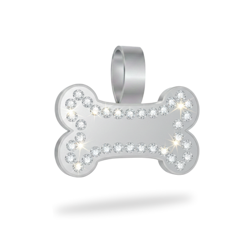Large Bone  Silver Pet Tag-SKU: 154 (Sold in Pack of 5)