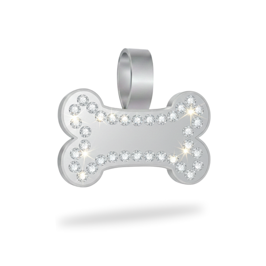 Large Bone  Silver Pet Tag-SKU: 154 (Sold in Pack of 5)