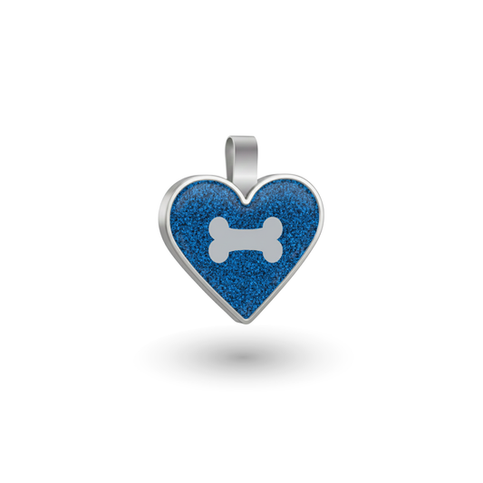 Small Heart  Blue Bone Print Pet Tag SKU: 177 (Sold in Pack of 5)