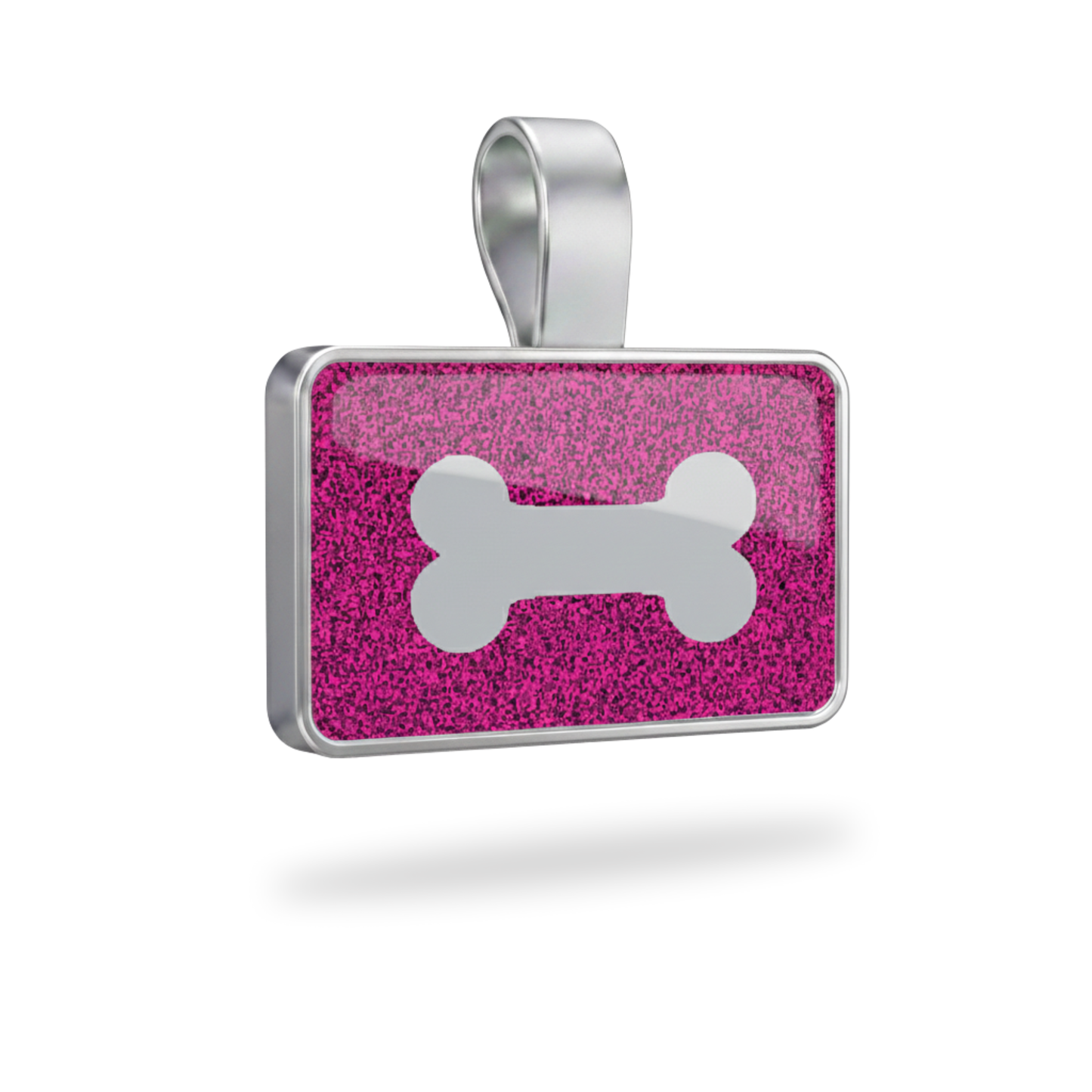 Large Rectangle  Pink  Bone Pet Tag SKU: 260 (Sold in Pack of 5)