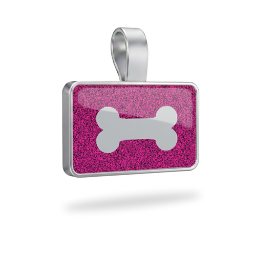 Large Rectangle  Pink  Bone Pet Tag SKU: 260 (Sold in Pack of 5)