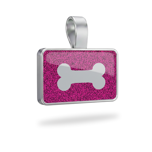 Large Rectangle  Pink  Bone Pet Tag SKU: 260 (Sold in Pack of 5)