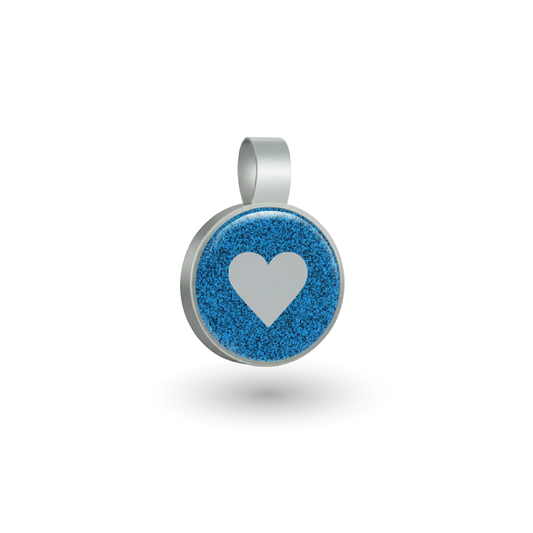 Small Circle  Blue  Heart Pet Tag SKU: 165 (Sold in Pack of 5)
