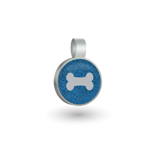 Small Circle  Blue Bone Print Tag SKU: 175 (Sold in Pack of 5)