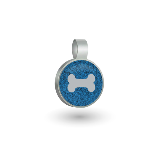 Small Circle  Blue Bone Print Tag SKU: 175 (Sold in Pack of 5)