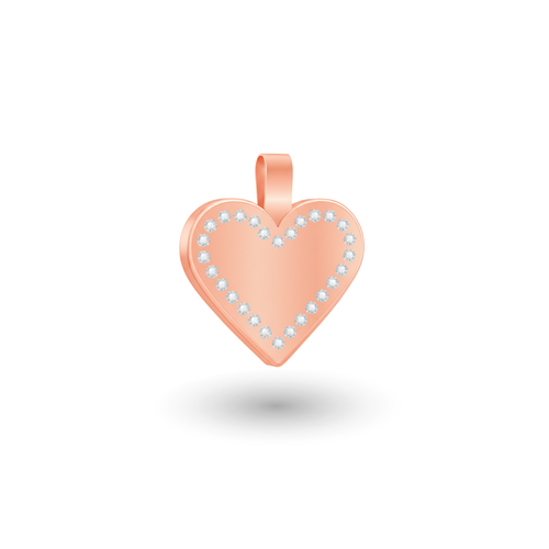 Small Heart Rose Gold Pet Tag SKU: 147 (Sold in Pack of 5)