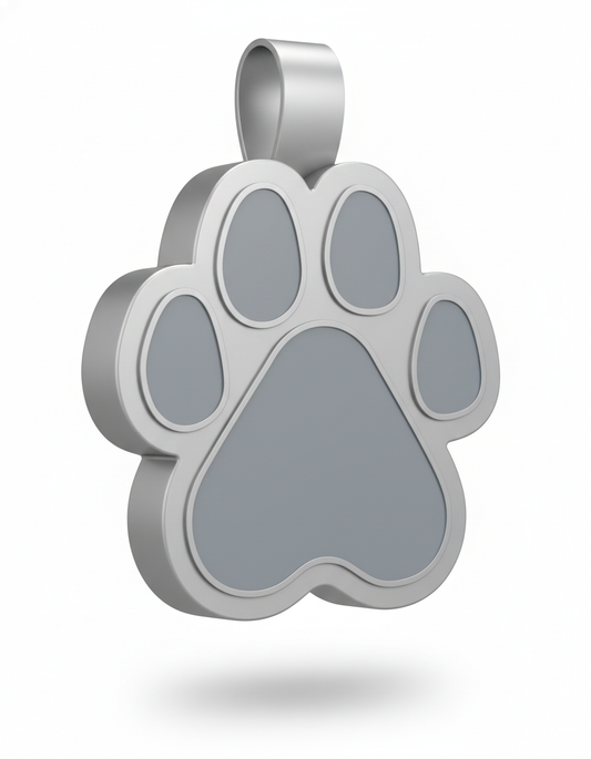 Large Paw Shape Silver Pet Tag SKU: 123 (Sold in Pack of 5)