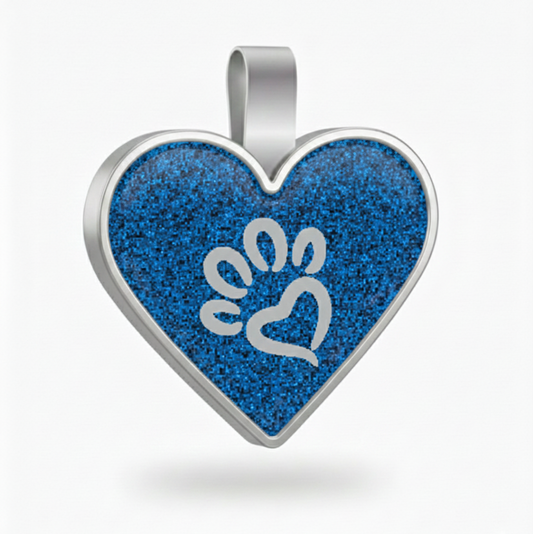 Large Heart Blue Paw Pet Tag SKU: 182 (Sold in Pack of 5)