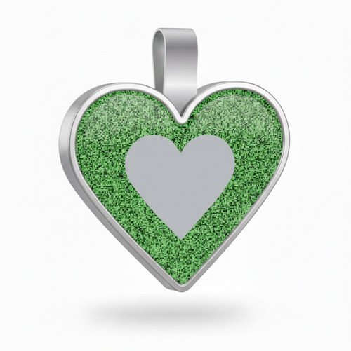 Large Heart Green Pet Tag SKU: 192 (Sold in Pack of 5)