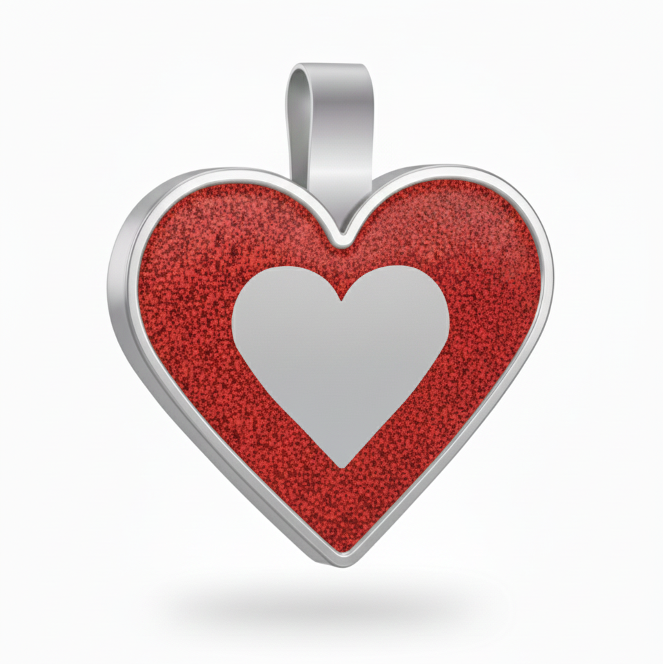 Large Heart Red Heart Pet Tag SKU: 222 (Sold in Pack of 5)