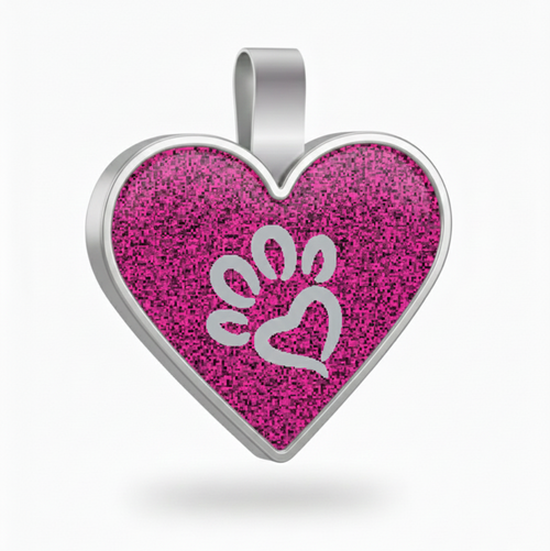 Large Heart Purple Paw Pet Tag SKU: 272 (Sold in Pack of 5)