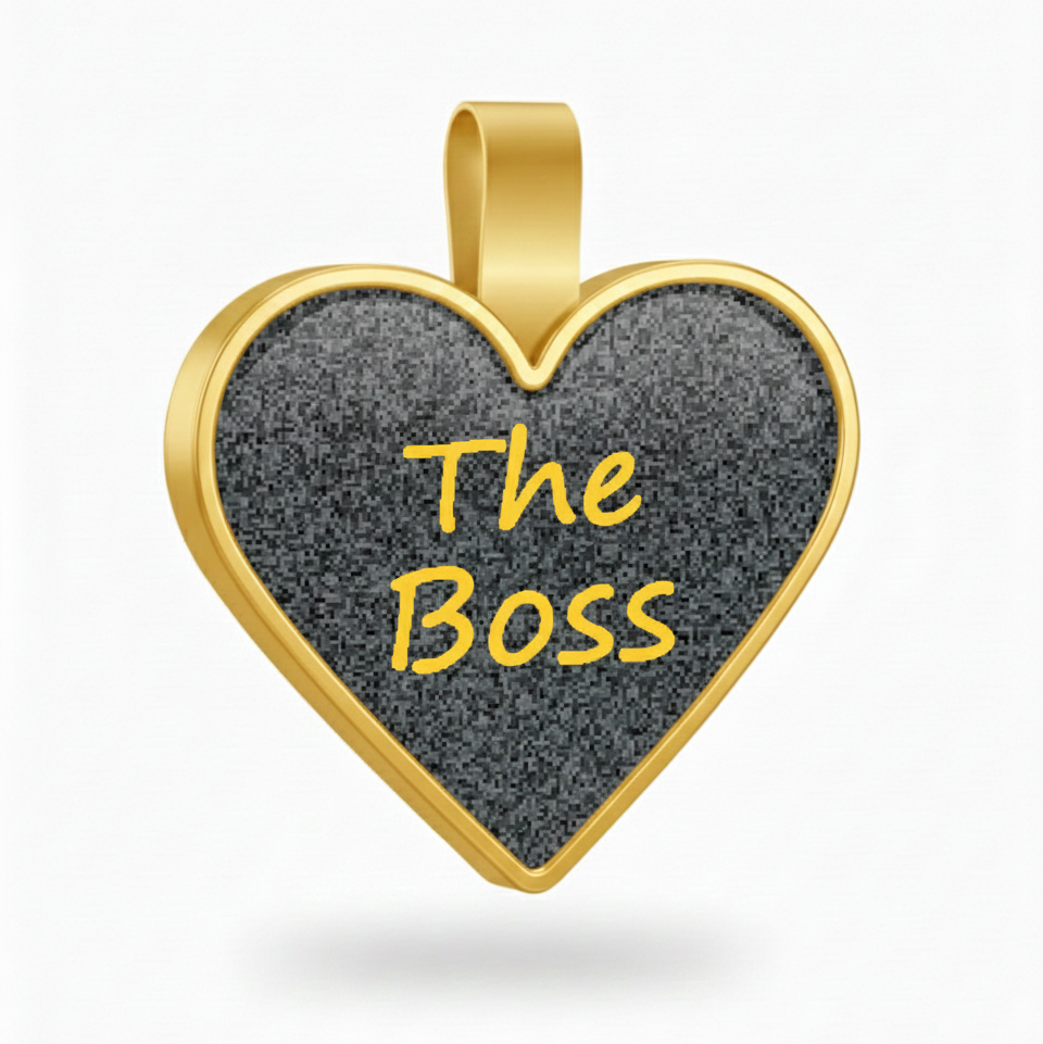 Large Heart The Boss Pet Tag SKU: 282 (Sold in Pack of 5)