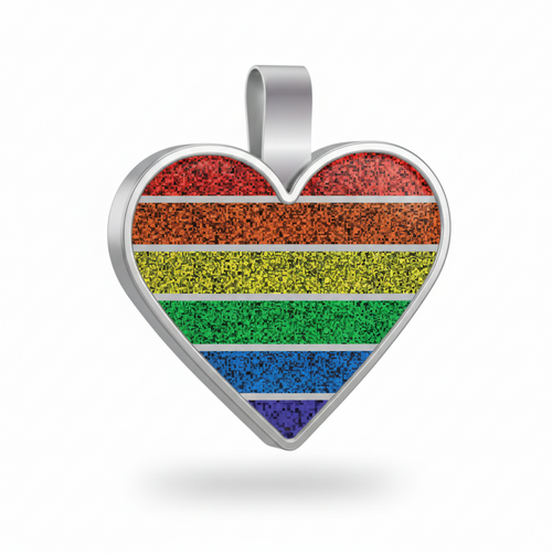 Large Heart Rainbow Pet Tag SKU: 312 (Sold in Pack of 5)