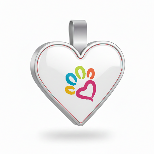 Large Heart Paw Shape Pet Tag SKU:  332 (Sold in Pack of 5)