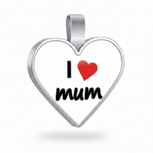Large Heart I love Mum Pet Tag SKU: 362 (Sold in Pack of 5)