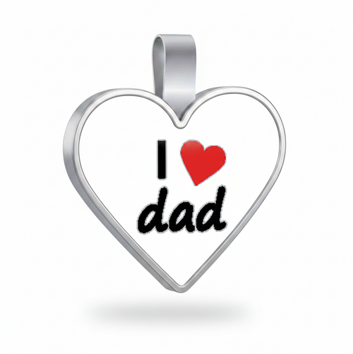 Large Heart I love Dad Pet Tag SKU: 372 (Sold in Pack of 5)