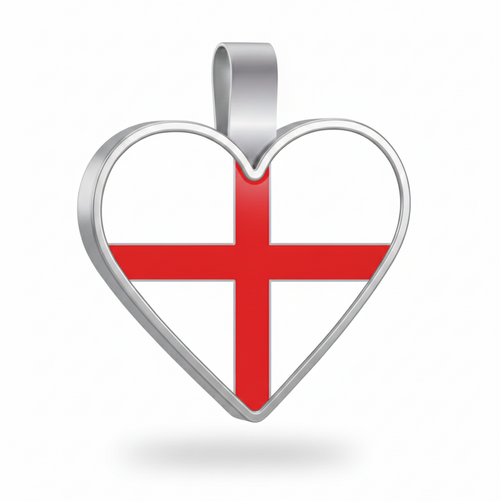 Large Heart England Pet Tag SKU: 392 (Sold in Pack of 5)