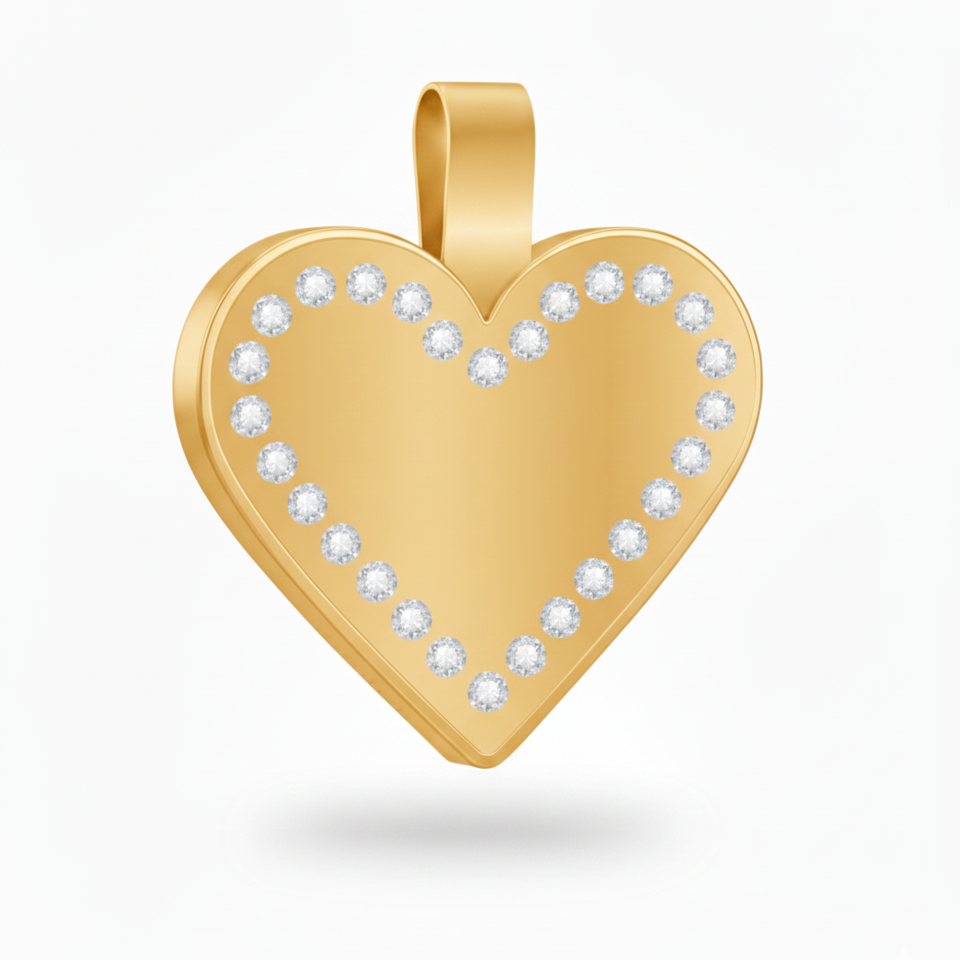Large Heart Shape Gold Pet Tag SKU: 132 (Sold in Pack of 5)