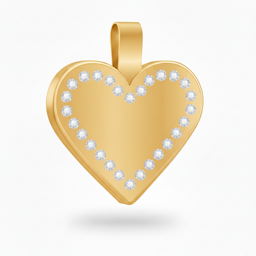 Large Heart Shape Gold Pet Tag SKU: 132 (Sold in Pack of 5)