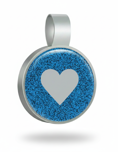 Large Circle Blue Heart Pet Tag SKU: 161 (Sold in Pack of 5)