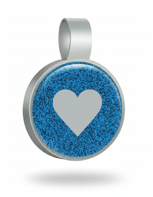 Large Circle Blue Heart Pet Tag SKU: 161 (Sold in Pack of 5)