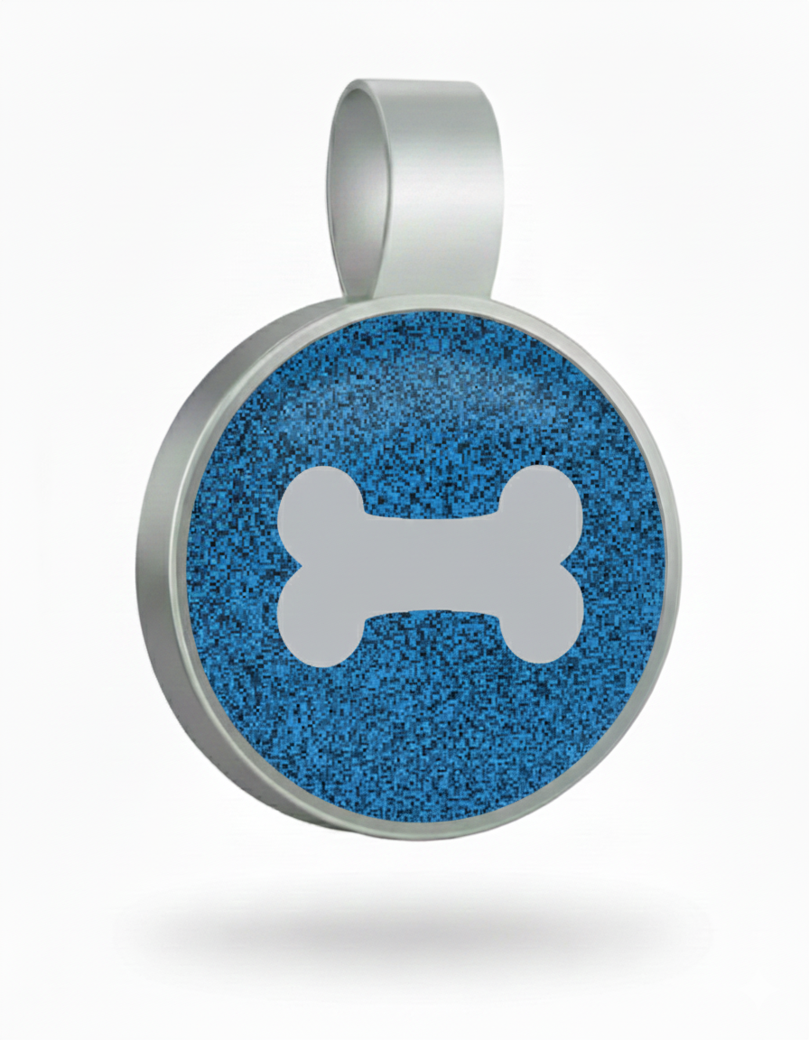 Large Circle Blue Bone Tag SKU: 171 (Sold in Pack of 5)