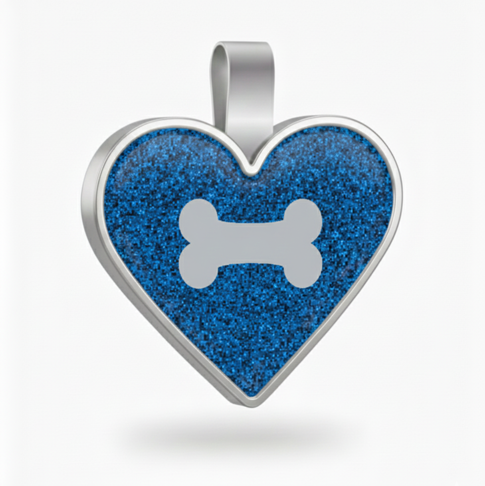 Large Heart Blue Bone Pet Tag  SKU: 172 (Sold in Pack of 5)