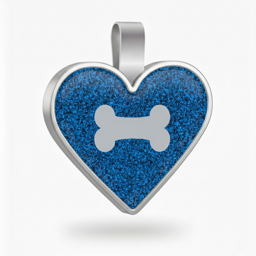 Large Heart Blue Bone Pet Tag  SKU: 172 (Sold in Pack of 5)