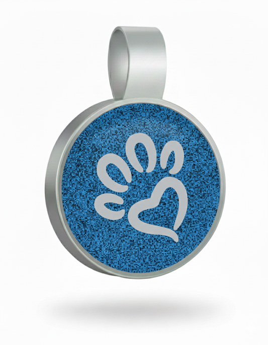 Large Circle Blue Paw Pet Tag SKU: 181 (Sold in Pack of 5)
