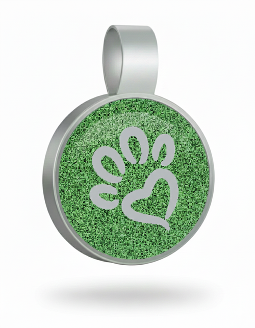 Large Circle Green Paw Pet Tag SKU: 211 (Sold in Pack of 5)