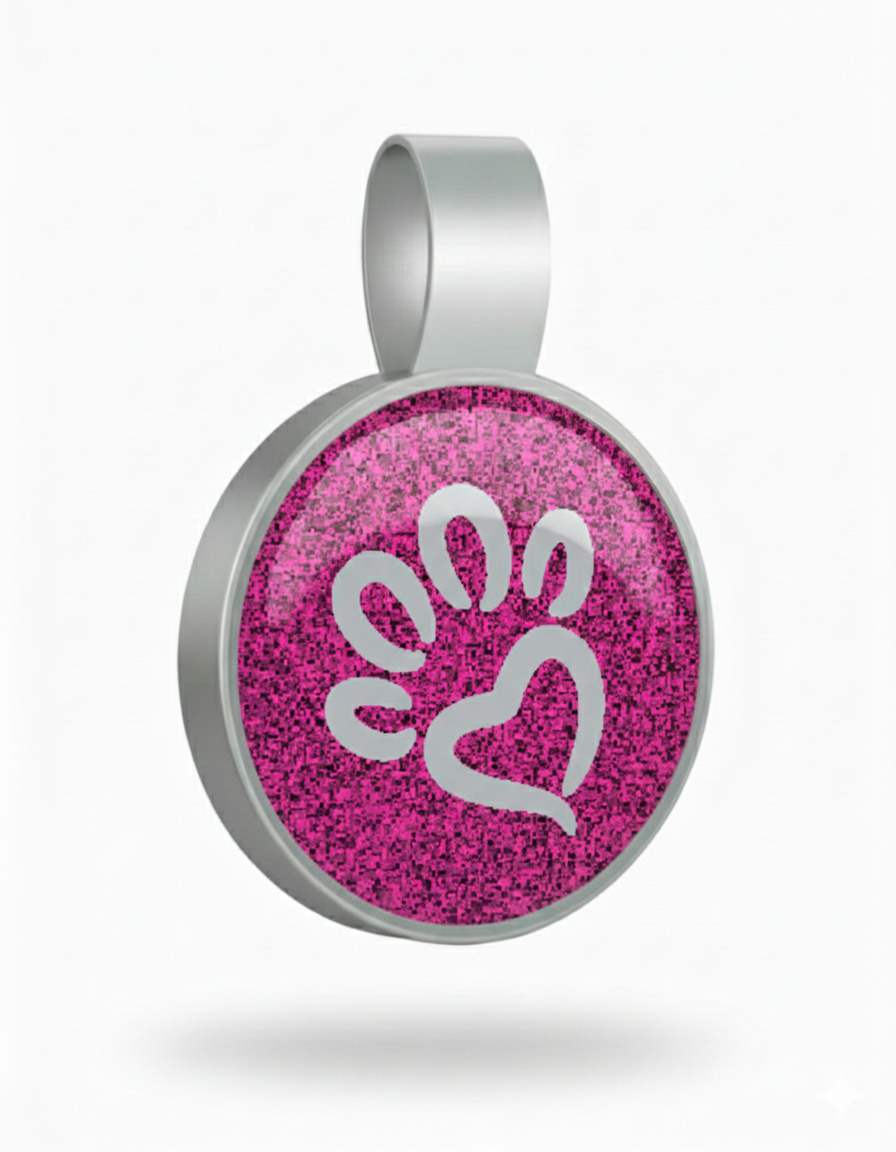 Large Circle Purple Paw Pet Tag SKU: 271 (Sold in Pack of 5)