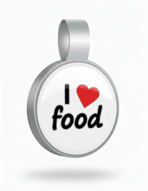 Large Circle I love Food Tag - SKU: 341 (Sold in Pack of 5)