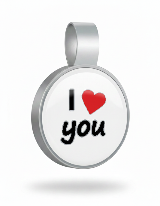 Large Circle  I Love You Tag - SKU: 351 (Sold in Pack of 5)