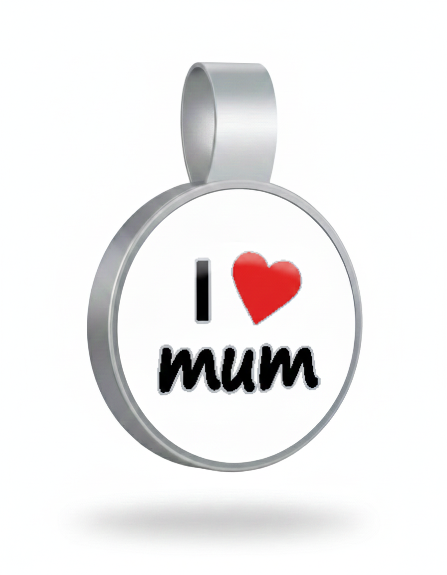 Large Circle I love Mum Tag - SKU: 361 (Sold in Pack of 5)