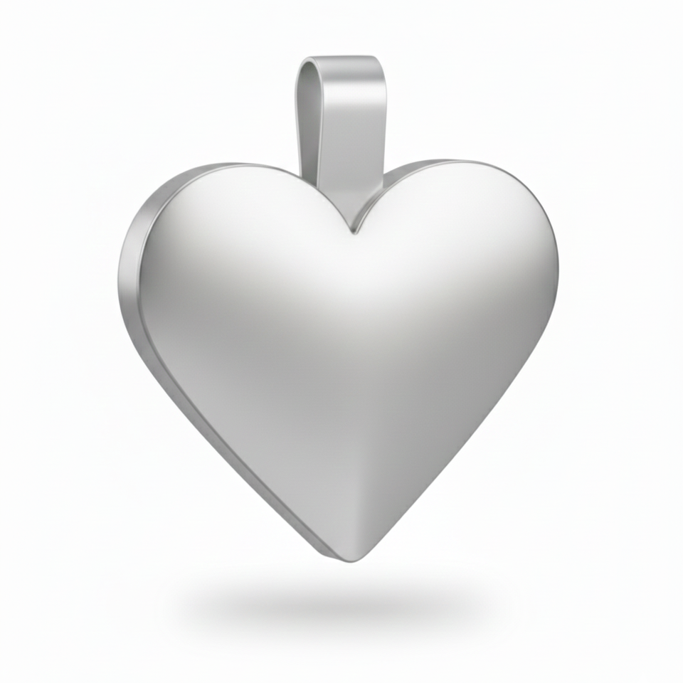 Large Heart Silver Pet Tag  SKU: 122 (Sold in Pack of 5)
